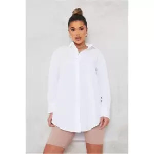 Image of I Saw It First White Woven Button Front-Shirt - White