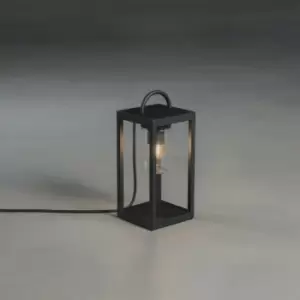 Image of Konstsmide Bologna Outdoor Modern Mini Floor Light E27 230V Black 5M Cable Plug, IP44