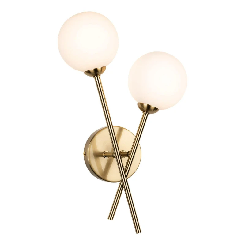 Image of Firstlight Lando 2-Light Wall Wall Light Opal in Brushed Brass