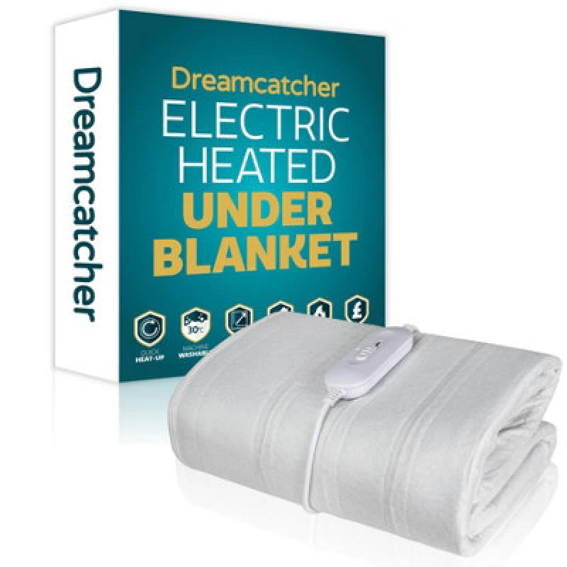 Image of Dreamcatcher Double Electric Blanket Heated Bed Double Size Underblanket Polyester Detachable Control 3 Heat Settings