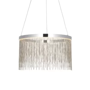 Image of Zelma Cct Remote Control LED Dimmable Pendant Light Fine Silver Chain Waterfall Effect Polished Chrome, Kelvin Temperatue Change