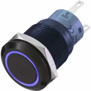 image of R-TECH 524571 19mm IP67 Vandal Resist Switch Black Blue LED SPDT