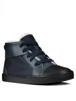 image of Clarks Boys City Peak High Top Shoes - Navy