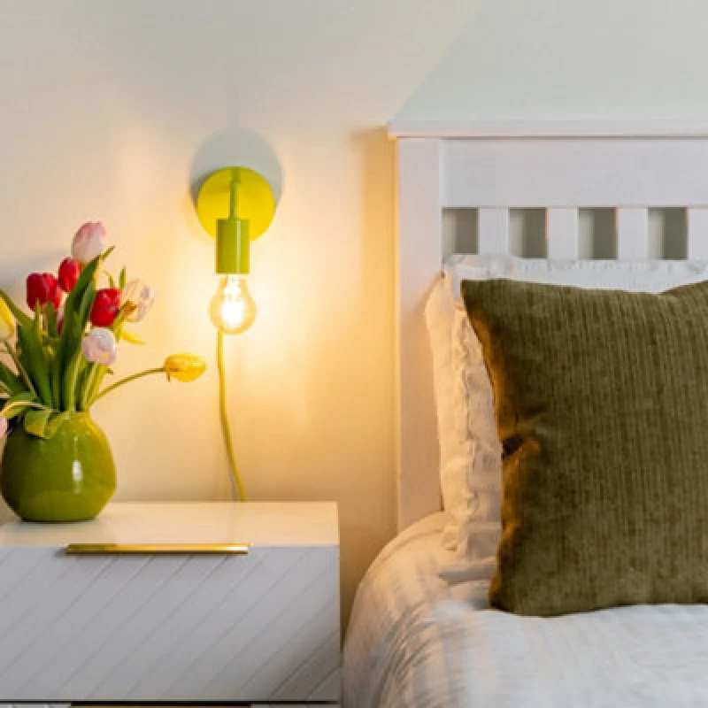 Image of ValueLights Colour Pop Pair of Plug-In Wall Lights Lime