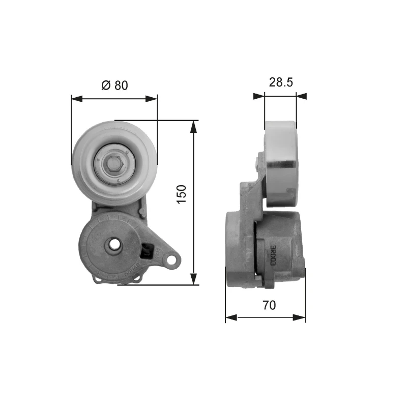Image of GATES Tensioner pulley GATES T38413