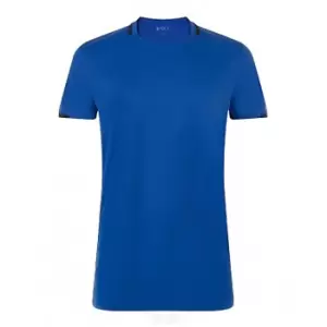 Image of SOLS Mens Classico Contrast Short Sleeve Football T-Shirt (L) (Royal Blue/French Navy)