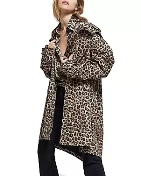 image of The Kooples Leopard Print Waterproof Jacket