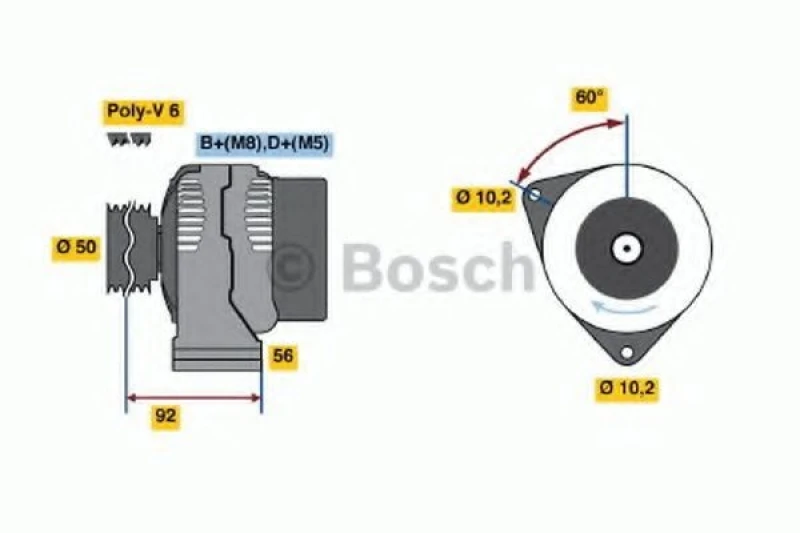 Image of Alternator Bosch 0 986 041 320