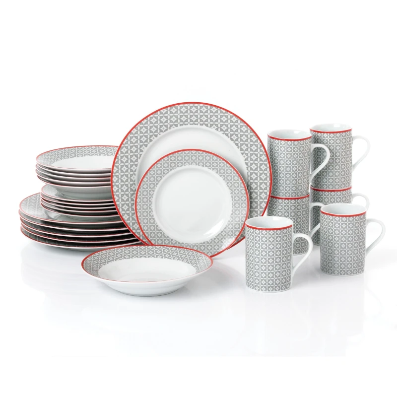 Image of Waterside Waterside 24 Piece Grey Dinner Set Grey - Waterside Grey HR18001