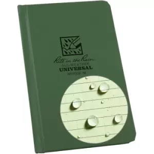 Rite in the Rain Universal Fabrikoid, Side Bound Book, 4&frac14; x 6&frac34;" (80 Sheets) Green / Green