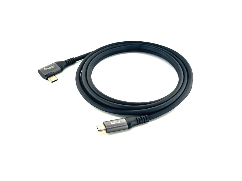 Image of Equip USB 2.0 C to C 90° angled Cable. M/M. 1.0m. 100W with Emark chis