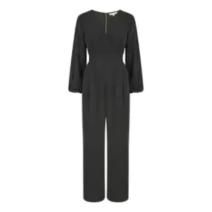 image of Yumi Black Long Sleeve Jumpsuit With Pockets - Black