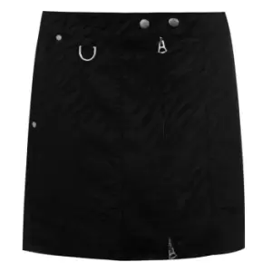 Rag and Bone Biker Zebra Mini Skirt - Black