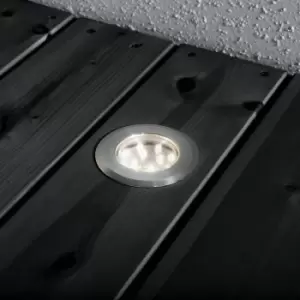 Image of Konstsmide Mini LED Outdoor 12V System Stainless Steel Recessed Ground Light Set Of 3, IP44
