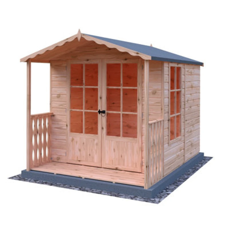 Image of Shire Buckingham SummerHouse With Veranda - Brown Brown 7 x 10ft