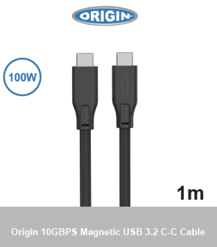 Image of Origin Storage USB-C-C Magnetic cable 3.2 10Gbps 100W 20V 5A