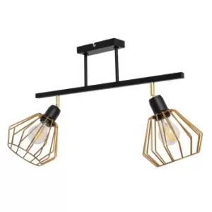 image of Agat Semi Flush Light Black, Gold 55cm