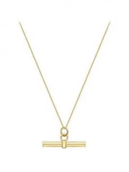 image of Love Gold 9Ct Yellow Gold Round T-Bar Pendant