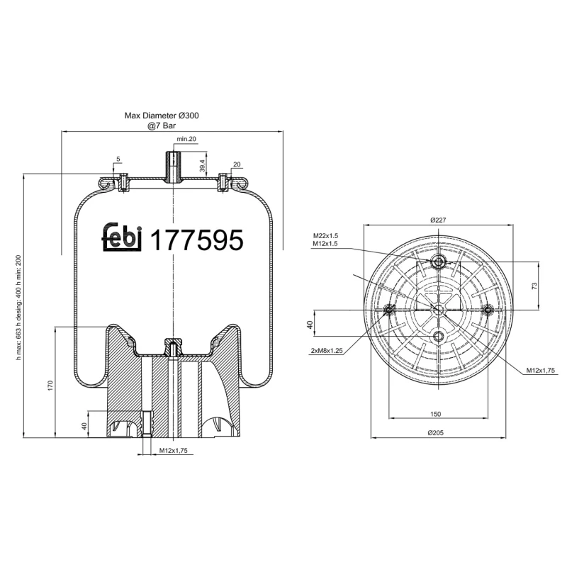 Image of Boot, air suspension FEBI BILSTEIN 177595