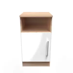 Welcome Furniture Indices Open Drawer Locker - White Gloss and Bardolino Oak