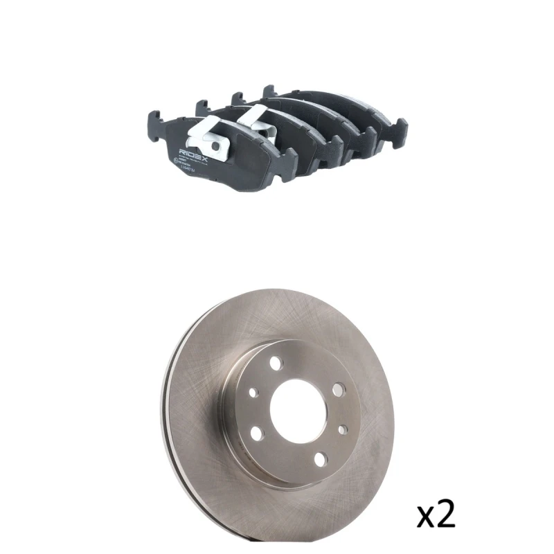 Image of RIDEX 3405B3092 Brake disc and pads set Brake Disc Type: internally vented, excl. wear warning contact Brake Set,disc brakes (3405)