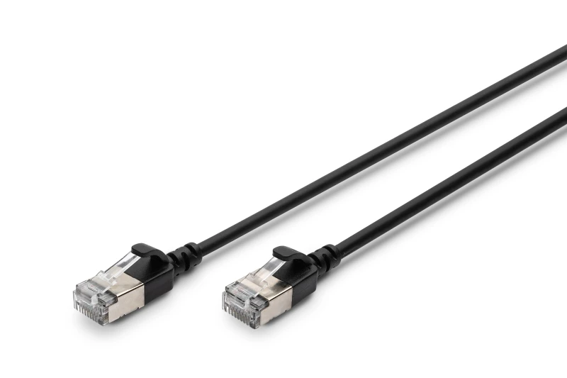 Image of Digitus CAT 6A F-FTP Slim patch cord. 0.5m. black