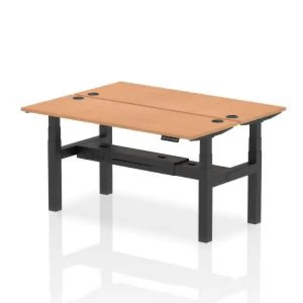 Image of Air Back-to-Back 1600 x 600mm Height Adjustable 2 Person Bench Desk DYNHA02196