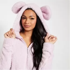 Image of I Saw It First Borg Teddy Onesie Playsuit - Pink