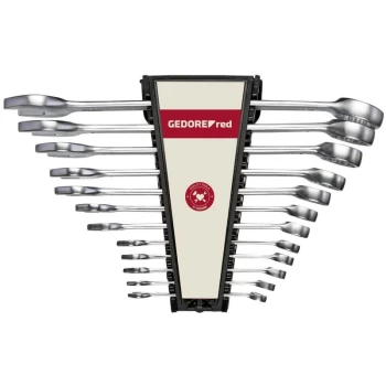 Image of Gedore - Red Combination Spanner Set 9-19mm 8 Pieces