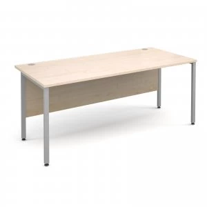 Image of Maestro 25 SL Straight Desk 1800mm x 800mm - Silver H Frame Maple top