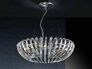 image of Ariadna 12 Light Crystal Ceiling Pendant with Remote Control Chrome, G9