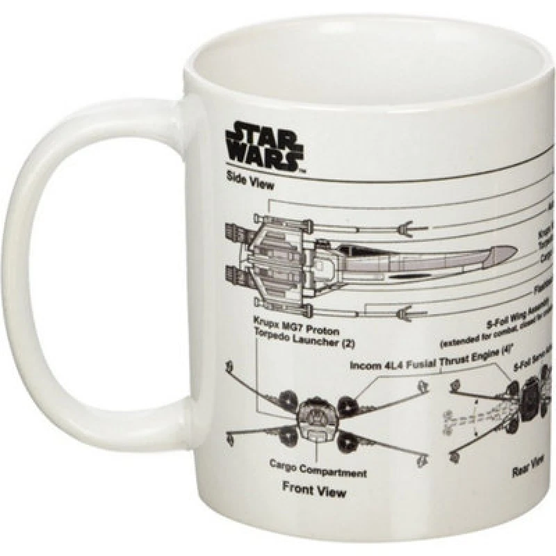 Image of Star Wars X-Wing Fighter Sketch Mug White unisex