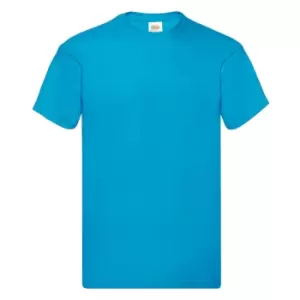 image of Fruit Of The Loom Mens Original Short Sleeve T-Shirt (L) (Azure Blue)