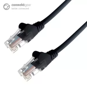 image of Connekt Gear 10m RJ45 CAT5e UTP Stranded Flush Moulded Network Cable - 24AWG - Black