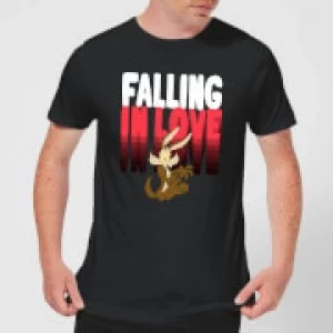 Image of Looney Tunes Falling In Love Wile E. Coyote Mens T-Shirt - Black - XXL