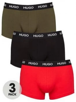 Image of Hugo Boss 3 Pack Trunks Black/Red/Khaki Size L Men