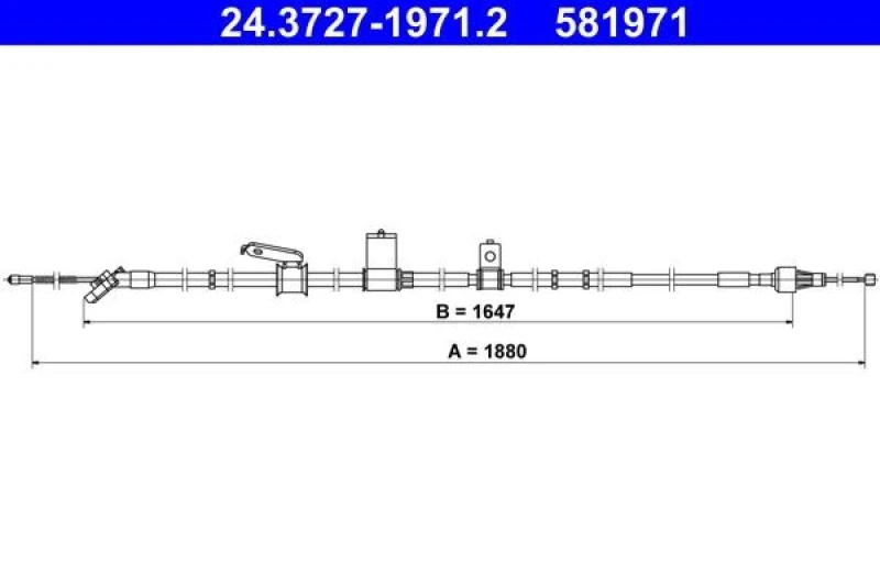 Image of Handbrake cable ATE 24.3727-1971.2