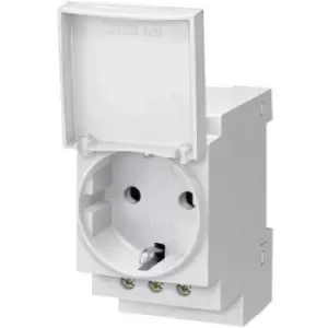 Image of DIN rail mains socket with cover Siemens 5TE6801 Grey