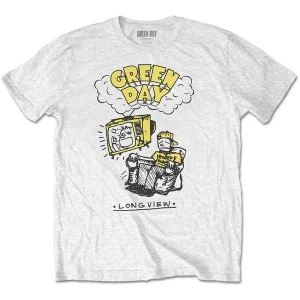 image of Green Day - Longview Doodle Mens Large T-Shirt - White