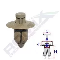Image of ROMIX Clip, trim-/protection strip C60521 VOLVO,V50 (545),S60 I (384),S80 I (184),S40 II (544),C70 I Coupe (872)