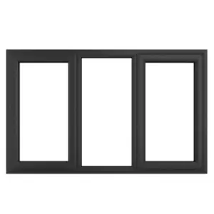 Image of Crystal uPVC Window A Rated Left and Right Hand Side Hung Fixed Centre 1770mm x 1190mm Clear Glazing - Grey