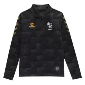 Image of Hummel Wasps quarter Zip Fleece Top Junior Boys - Black