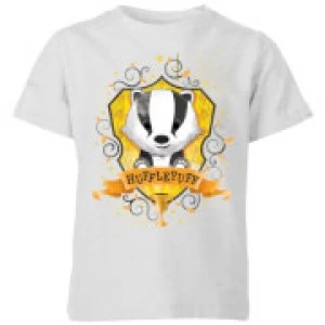 image of Harry Potter Kids Hufflepuff Crest Kids T-Shirt - Grey - 11-12 Years