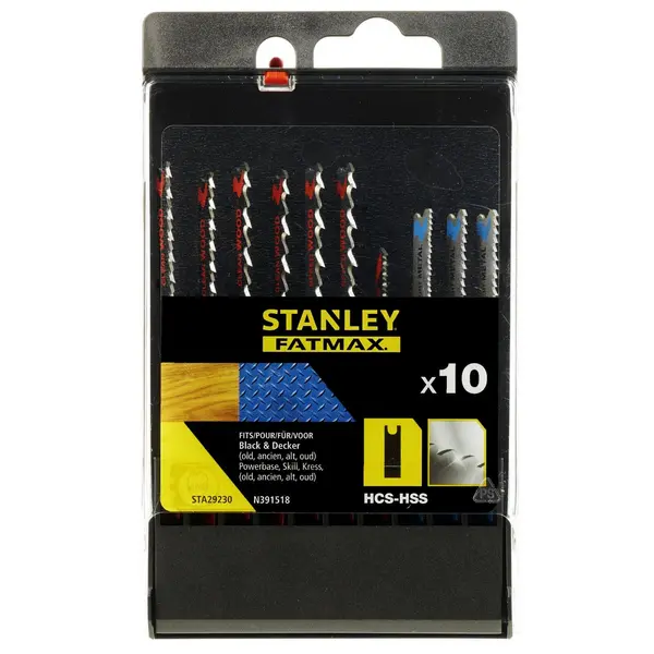 image of Stanley Fatmax 10Pc Mixed Jigsaw Blades U - STA29230-XJ