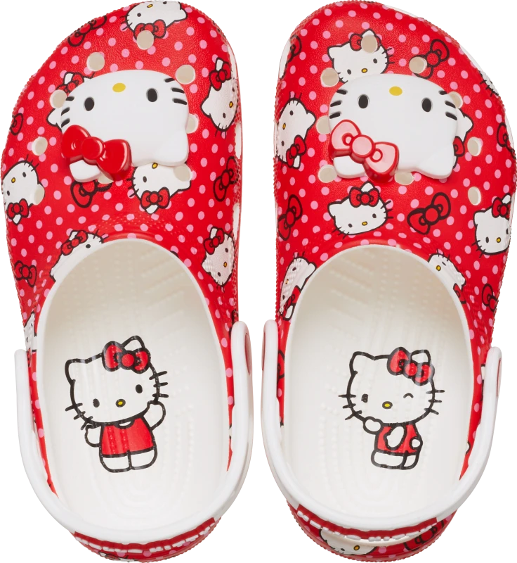 Image of Crocs Kids Hello Kitty Red Classic Clogs Multi C12