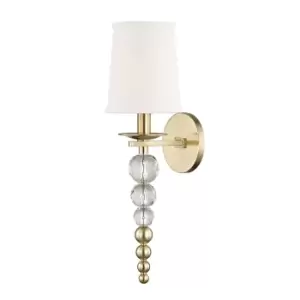 Persis 1 Light Wall Sconce Brass, Linen