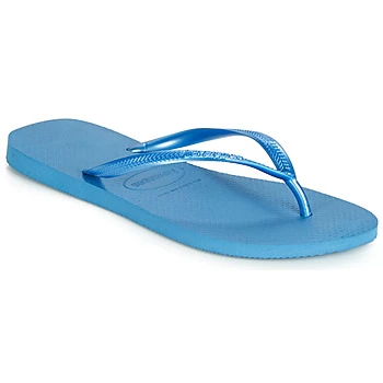 image of Havaianas SLIM womens Flip flops / Sandals (Shoes) in Blue,3 / 4