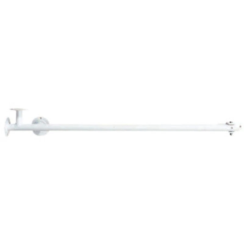 Image of Loops White Three Flanged Mopstick Handrail Support - Swivel Bracket - Mobility Aid White