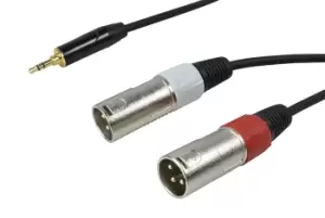 Image of Dual XLR Male to 3.5mm Stereo Jack 1.5 Metres
