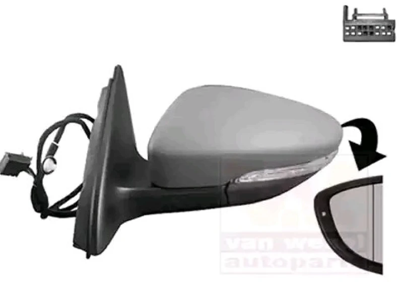 Image of VAN WEZEL 5772807 Wing mirror * HAGUS * Left, Heatable, primed Outside Mirror (50)